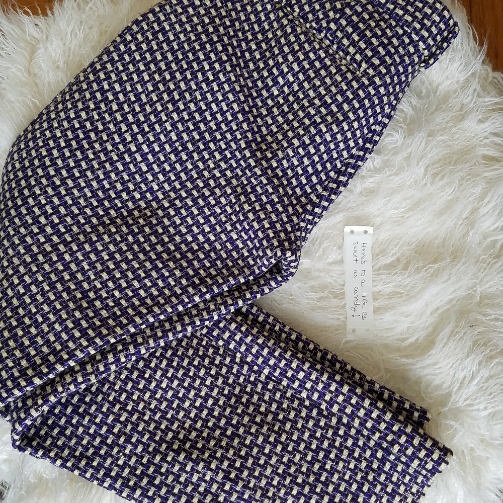 Sparkly Cropped Tweed Trousers JCrew